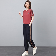 时尚休闲套装女夏季2025新款中年妈妈宽松洋气减龄显瘦卫衣两件套，女装套装/套裙，独衣靓
