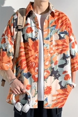 2024夏季新款光影墙冰丝薄款弹力短袖花衬衫M-5XHC23204-特P25，男装衬衫，电商A022