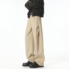 西裤男春秋季2025新款垂感cleanfit直筒宽松休闲长裤K6828-P49，男装西裤，星座412-3