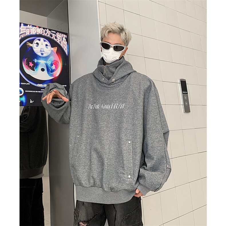新款卫衣男生春秋款高领连帽外套满天星重磅2024新款秋季衣服WW25图片