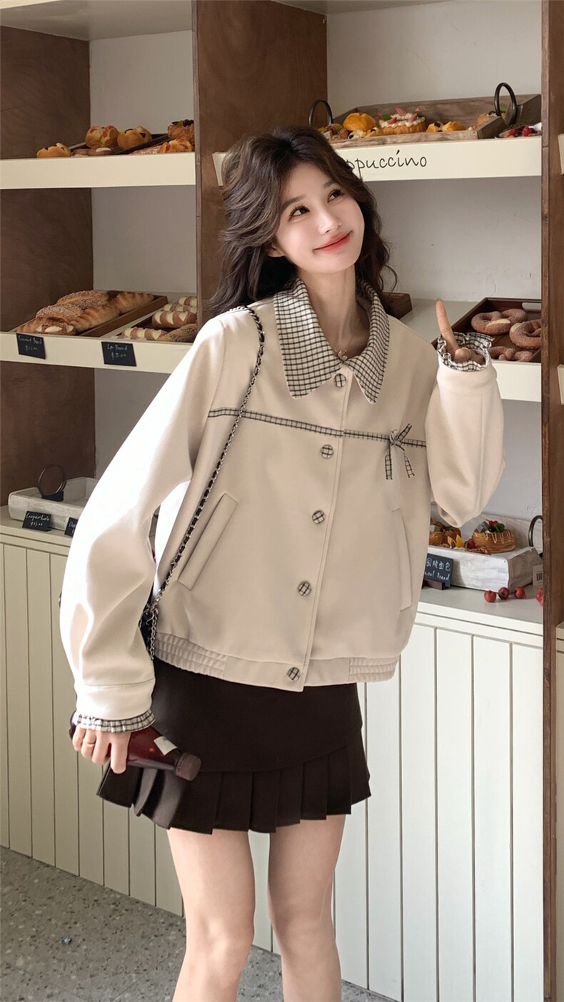 新品拼接短外套2C117-1830P160K258,女装短外套,2C117