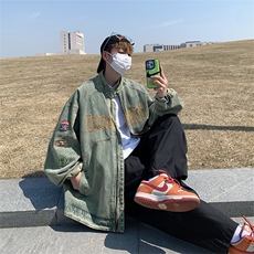 美式机车复古做旧vintage牛仔外套男女秋款刺绣情侣夹克宽松潮牌，男装夹克，星座505-2（原电商A260-1)