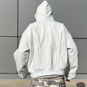 抖音得物高品质二开 25秋冬美式重磅宽松结构设计连帽卫衣外套W78图片