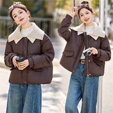现货2025年冬季新款韩版休闲羽绒服针织拼接保暖羽绒服，女装羽绒服，悦祺