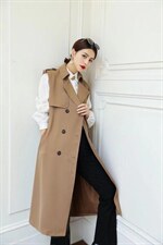 风衣马甲背心，女装风衣，迪蔓君翔