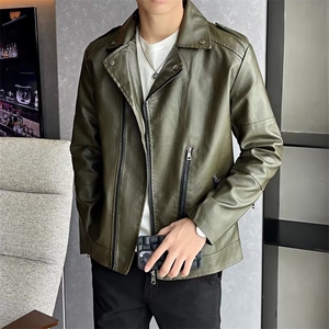 美式复古机车服pu皮衣外套男士潮流帅气休闲短款高级感ME007-P75图片