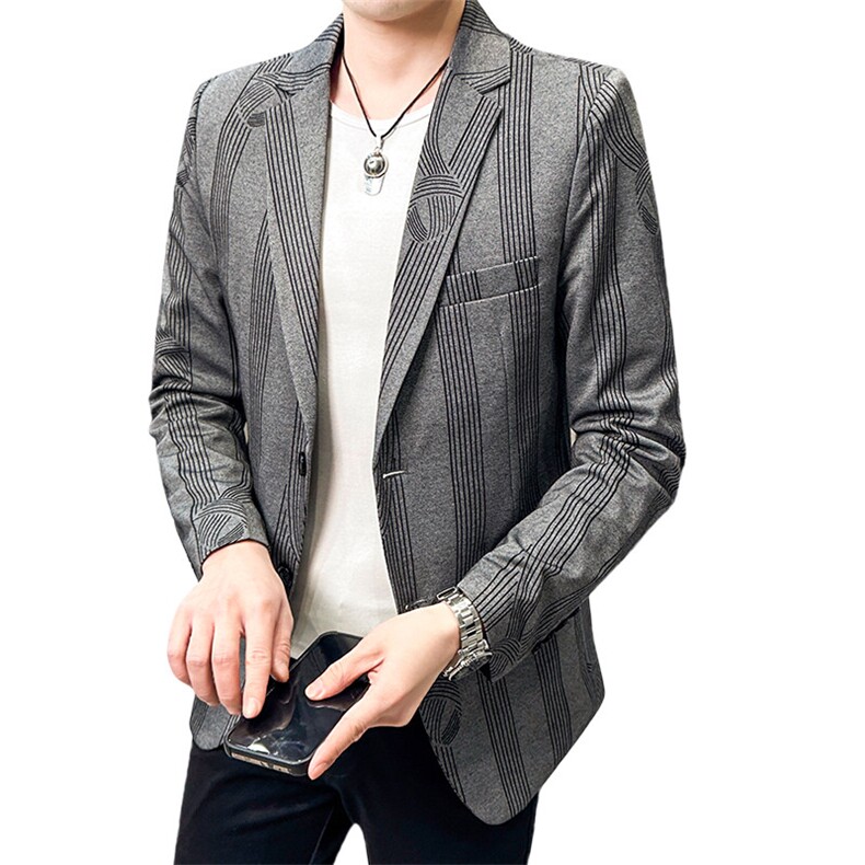 春秋帅气休闲韩版修身提花男士小西服两扣西服XZ613B-5311-P70,男装西服,星座613B