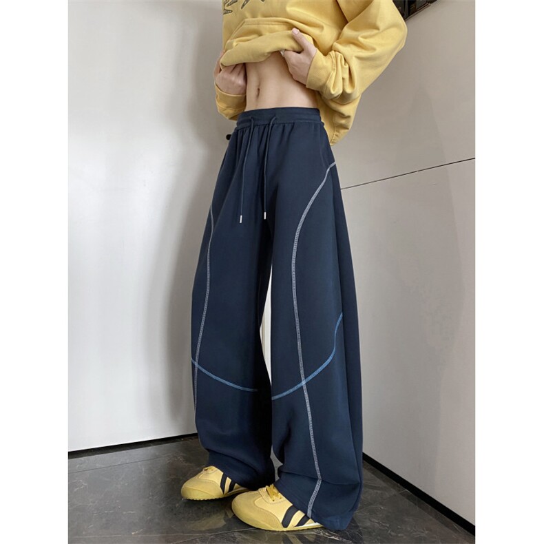 2025秋季美式彩色明线设计感百搭休闲卫裤B315-K25857-特p40控78，男装休闲裤，电商B315