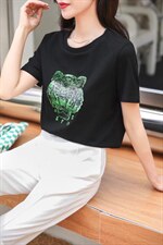 虎头亮片刺绣T，其它，伊洛姿