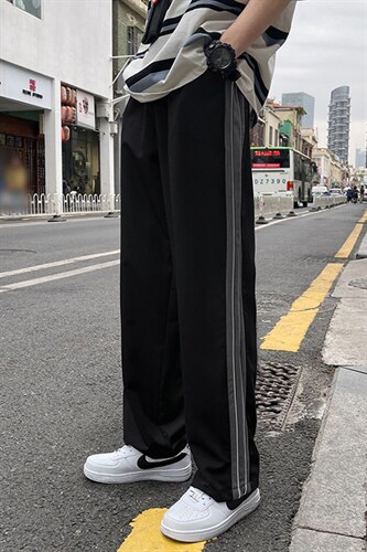 基地-K404-P45春季休闲裤男士西裤大码阔腿裤垂感直筒裤子宽松潮,男装西裤,电商B280-1（原A049）