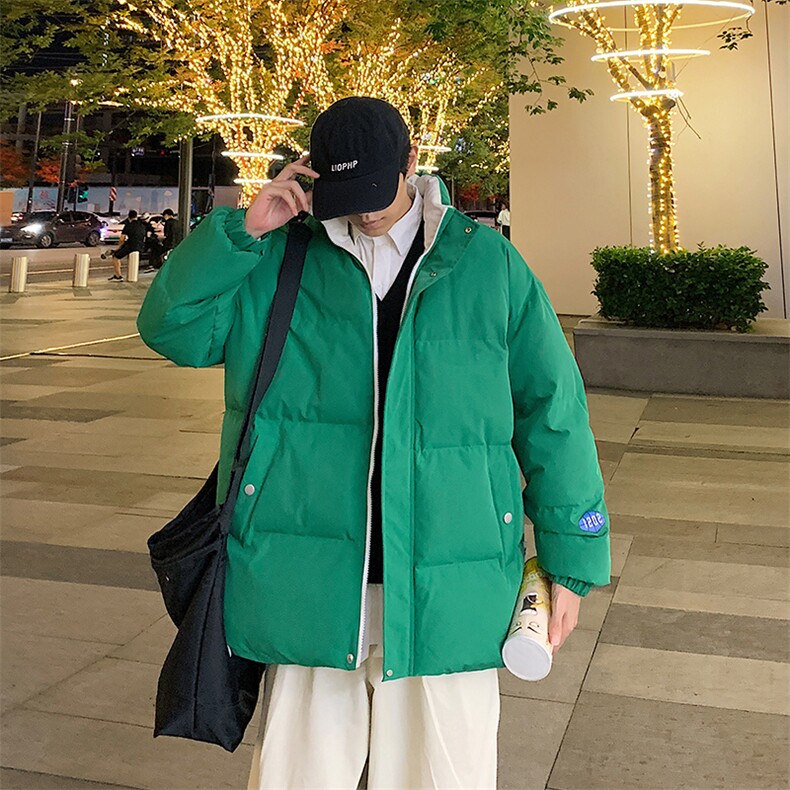 新款百搭设计感纯色港风棉衣M068B-P90控148图片