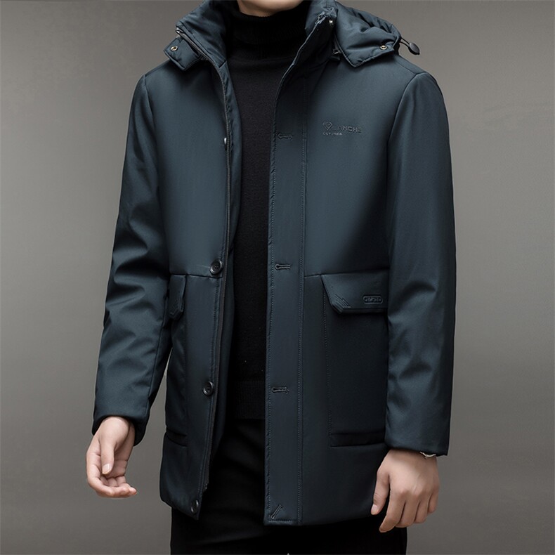 男士连帽纯色棉服2023冬季可拆卸帽加厚保暖棉衣中青年休闲外套,男装棉衣,电商B212（原钱塘6029）