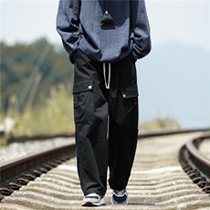 美式工装裤子男秋季潮直筒宽松阔腿裤日系复古休闲裤纯棉DH901P38，男装休闲裤，星座1116-2