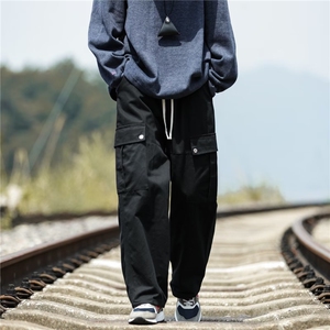 美式工装裤子男秋季潮直筒宽松阔腿裤日系复古休闲裤纯棉DH901P38图片