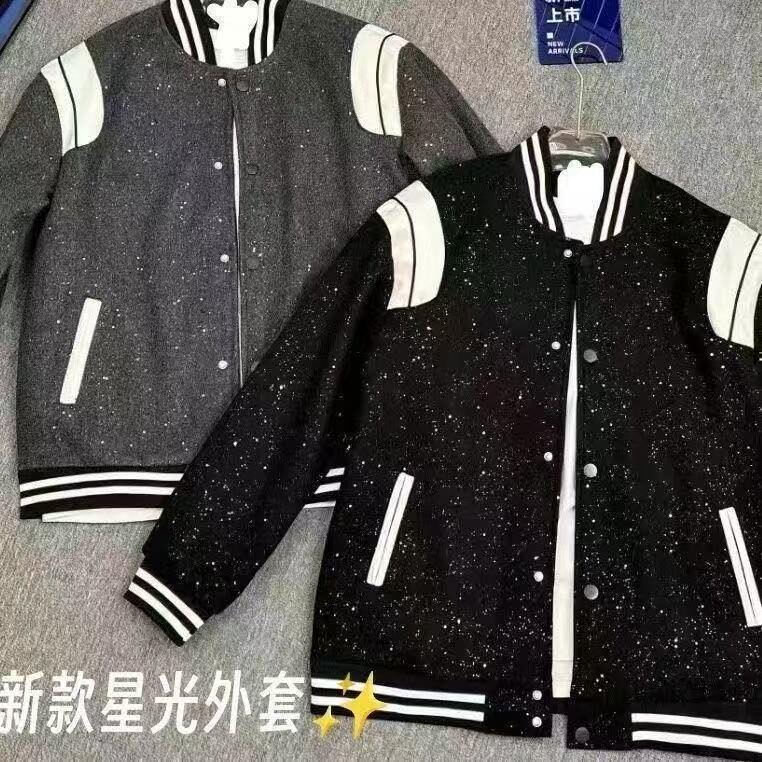 美式拼接复古满天星潮牌情侣棒球服外套设计春季新款男女百搭夹克,男装夹克,星座506A