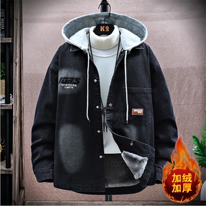 024秋冬青少年加绒夹克潮流牛仔外套图片