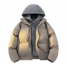 现货高品质重磅工艺美式高街假两件PU皮棉衣男女加厚棉服外套，男装棉衣，电商A486