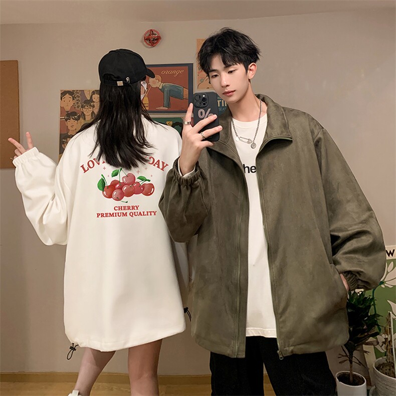 麂皮绒夹克男大码立领褂子外套JK85325-P68加绒款-P78,男装夹克,电商A040