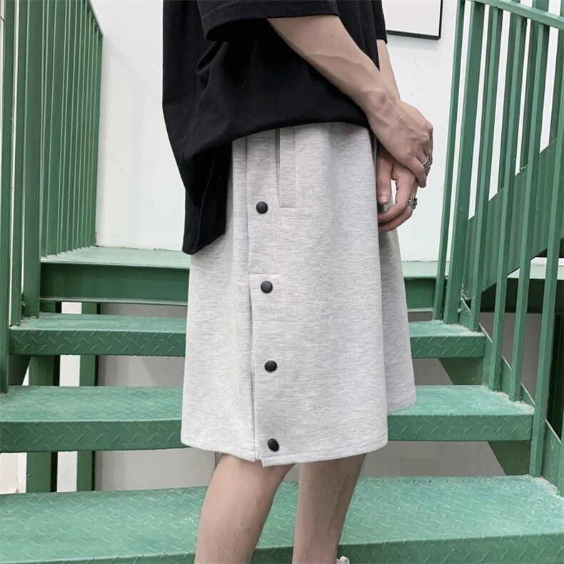 纽扣短裤男外穿潮牌高街宽松运动夏季潮流ins休闲裤子男D983-p27图片
