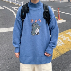 M18037-P45半高领毛衣男士大码针织衫男毛线衣男线衫，男装针织衫/毛衣，电商A040