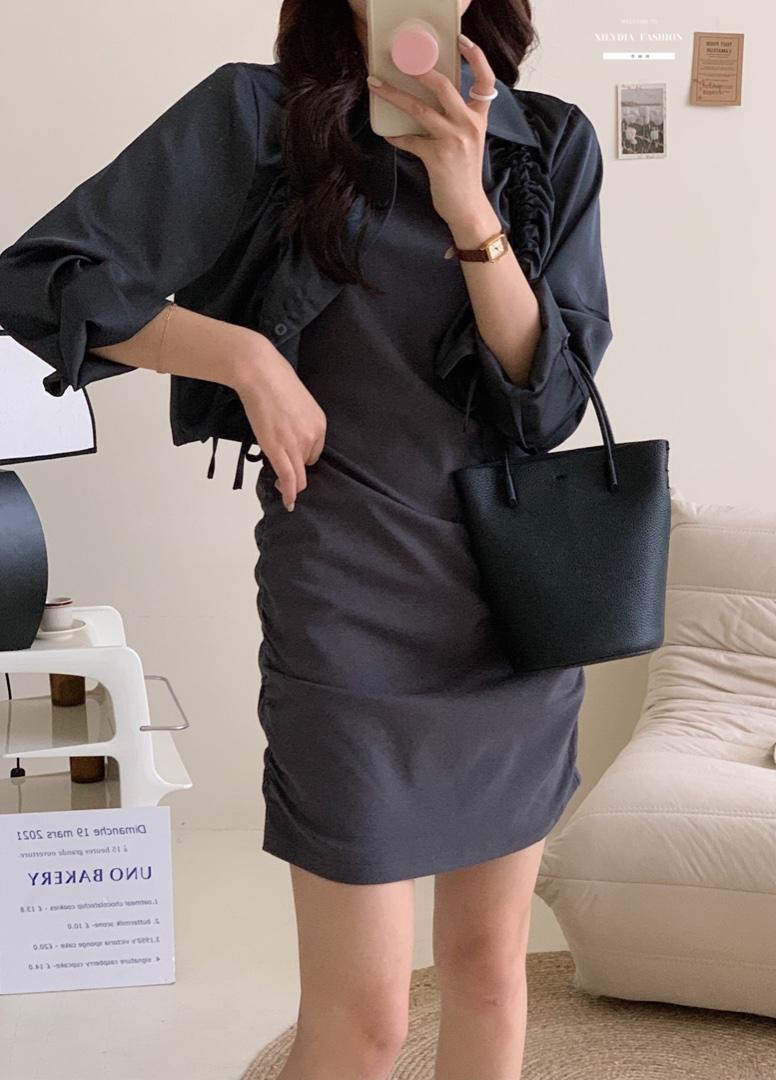 香丽迪网红chic高级感丝滑醋酸外披两件套,女装其它,香丽迪1