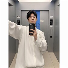 2026新款长袖衬衫男女高级新中式白衬衣大码宽松风盘扣休闲外套，男装衬衫，星座601-2