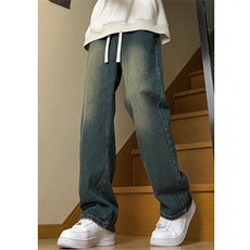 美式复古牛仔裤新款直筒宽松阔腿休闲长裤子K8463-P40【特价】，男装牛仔裤，电商A007