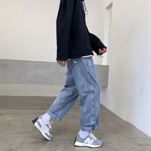 坠感阔腿牛仔裤男潮牌春季新款宽松男士裤子韩版潮流直筒k32-p40,男装牛仔裤,星座1008-2