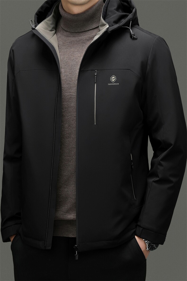 DF31801钱塘2020-2商务简约冬季厚款连帽中年男士羽绒服P225,男装羽绒服,钱塘207-2