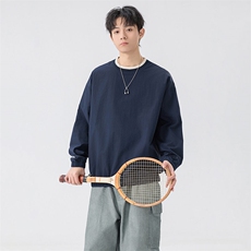 Y6000P29港风撞色拼接圆领卫衣男潮流百搭上衣外，男装卫衣，星座1204