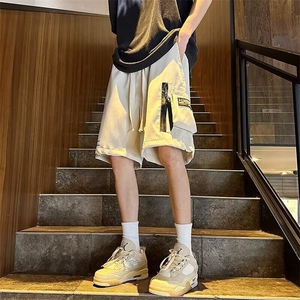 休闲短裤男韩版潮流大口袋个性痞子帅2025夏季ins五分裤K6201-P33图片