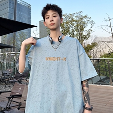 ！2026夏季新款男士重工刺绣碎花短袖T恤百搭半袖T2507特P28，男装T恤，电商B220