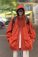 新款现货连帽冲锋衣宽松大码夹克男DSA157B-J199-P65，男装夹克，电商A157B