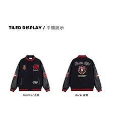 刺绣棒球服外套女潮秋冬夹棉加厚百搭宽松情侣拼接夹克HHA02P73，男装夹克，星座1013-5