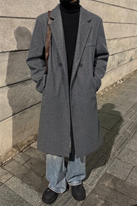 冬季新款毛呢高品质380g大衣长款男宽松风衣外套J5278-特P90控158图片