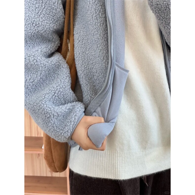 羊羔毛连帽外套130-GS06-P65成分100聚酯纤维,女装短外套,星座1302
