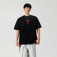 2026新款潮牌短袖宽松韩版字母印花扎染工艺T恤T8823/P5588，男装T恤，星座202