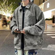 美式复古扎染夹克外套男春秋款潮牌痞帅休闲上衣JK2377，男装夹克，星座208-5