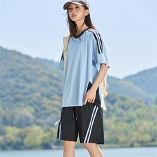 夏季短袖短裤运动套装男宽松百搭两件套男女同款A406TZ6826P65，男装牛仔裤，星座309（原A406）