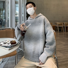 秋冬款男连帽毛衣条纹拼色针织衫打底外套M3126P70，男装针织衫/毛衣，星座1013-1
