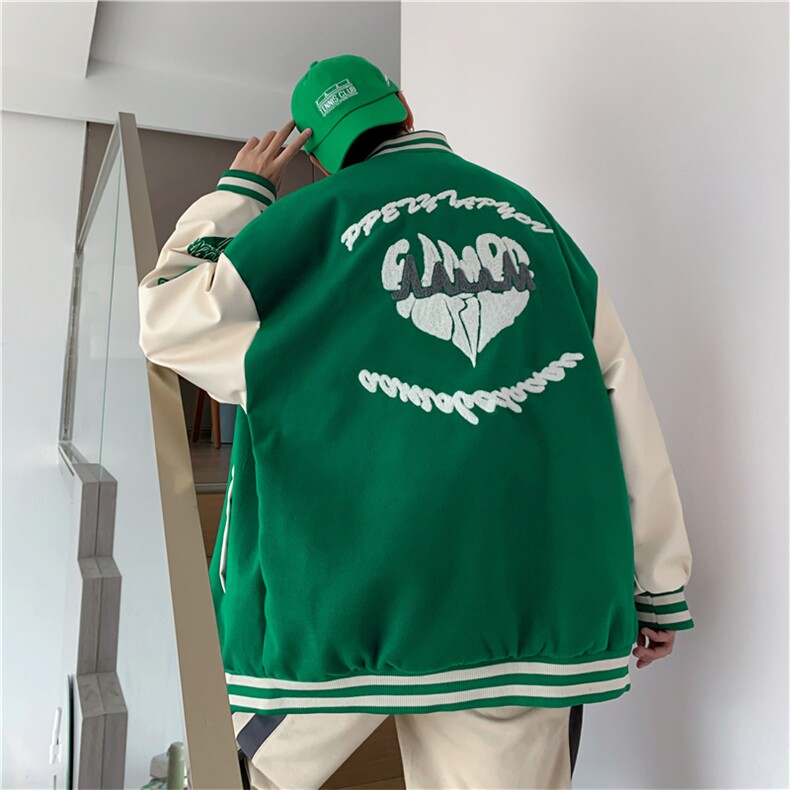美式外套男士春秋季vintage拼接棒球服潮牌oversize夹克W8710-P72,男装夹克,星座1008