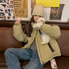 休闲轻薄羽绒服设计外套女冬季加厚时尚白鸭绒面包服6093P245P358，女装羽绒服，维壹