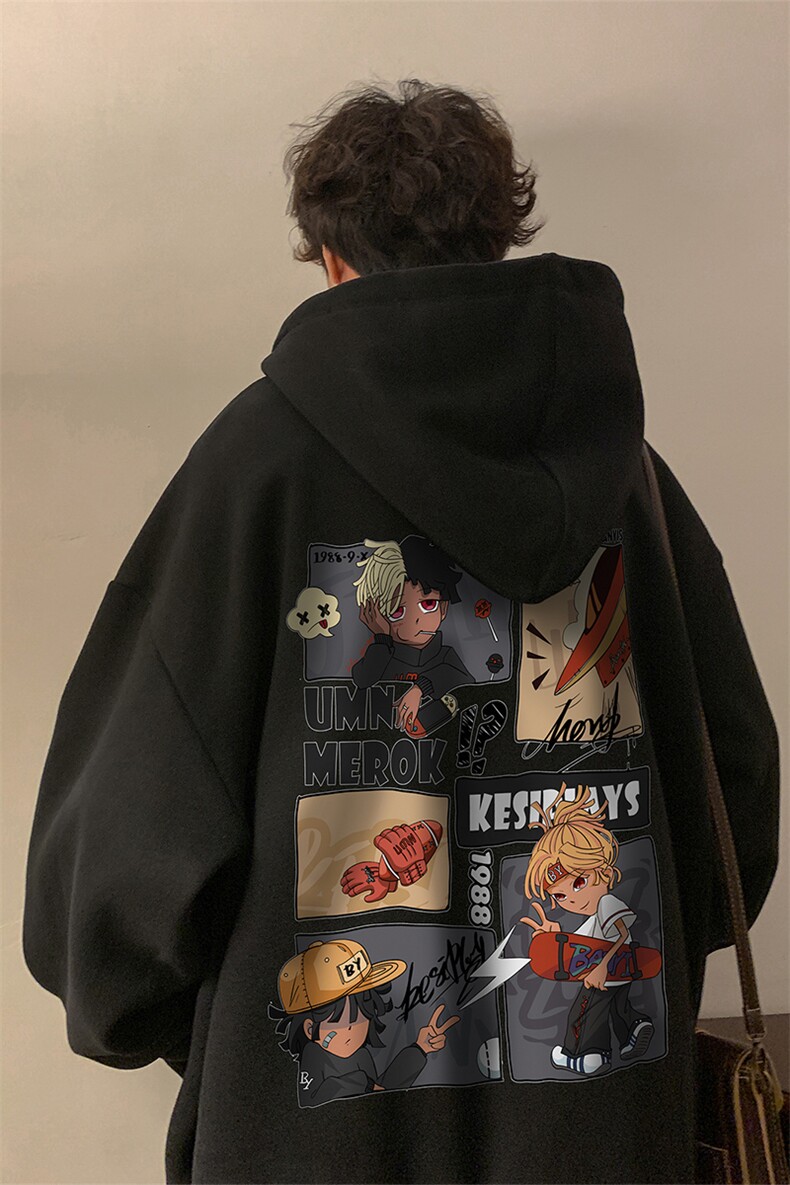 HDT1497-TP55控价78冬季新款重磅加绒美式ins潮流印花卫衣男,男装卫衣,电商A102-1