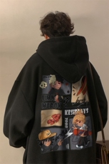 HDT1497-TP55控价78冬季新款重磅加绒美式ins潮流印花卫衣男，男装卫衣，电商A102-1