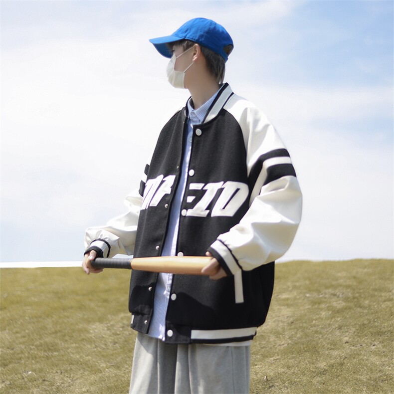 美式撞色拼接棒球服外套男秋季潮牌街头宽松休闲夹克JK0206-P65,男装夹克,星座308B-1