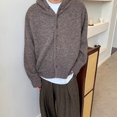5620-P64秋冬欧美学院风连帽毛衣开衫男高级感粗针线衫宽松，男装针织衫/毛衣，电商B323A