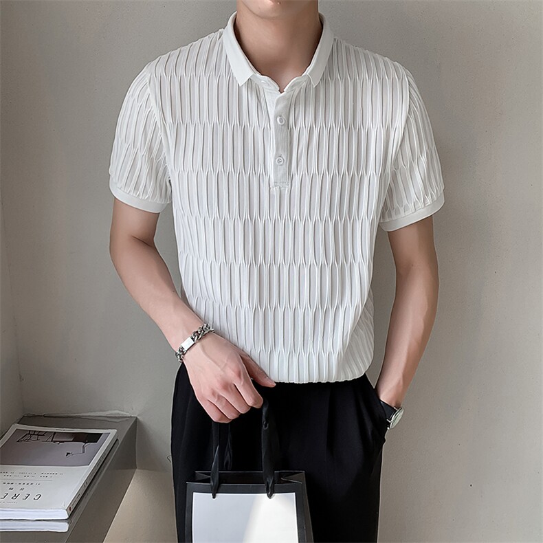 白色2022精神小伙修身polo衫男士短袖T恤PL512P48控价68,男装Polo衫,电商A108