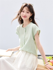 现货2026夏装新款透气麻棉无袖时尚女士衬衣，女装衬衫，木子恋