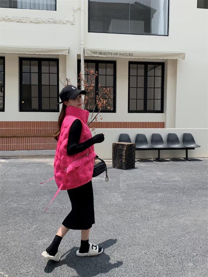 羽绒马甲女2022秋冬新款加厚保暖连帽马夹外穿坎肩，女装马甲，川哲