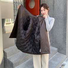 大货2026冬季新款时尚皮衣羽绒服女中长款A907P285K418，女装羽绒服，2C268